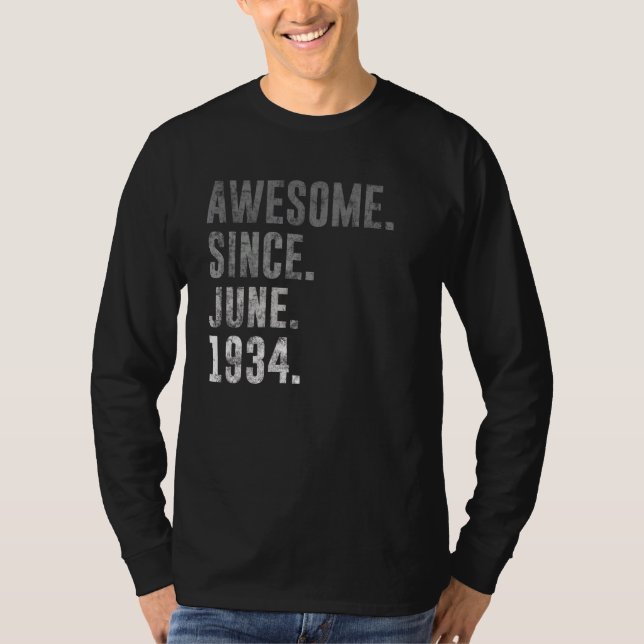 1934 88 Awesome Since June 1934 88th Birthday Retr T-Shirt (Front)