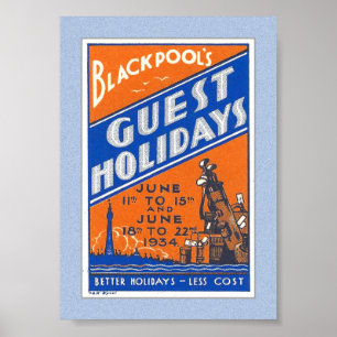 1934 BLACKPOOL UK POSTER STAMP