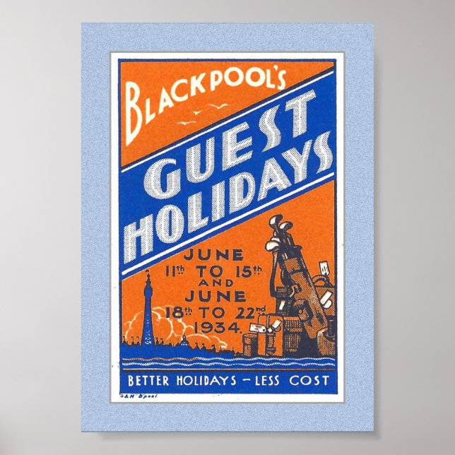 1934 BLACKPOOL UK POSTER STAMP (Front)