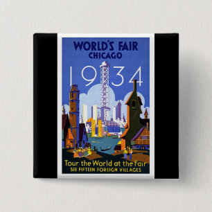 1934 Chicago World's Fair 15 Cm Square Badge