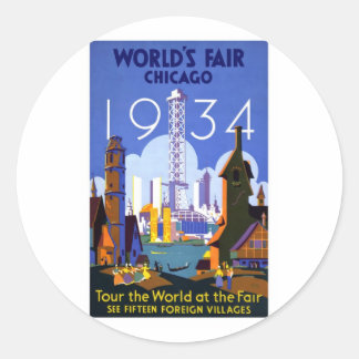 1934 Chicago World's Fair Classic Round Sticker