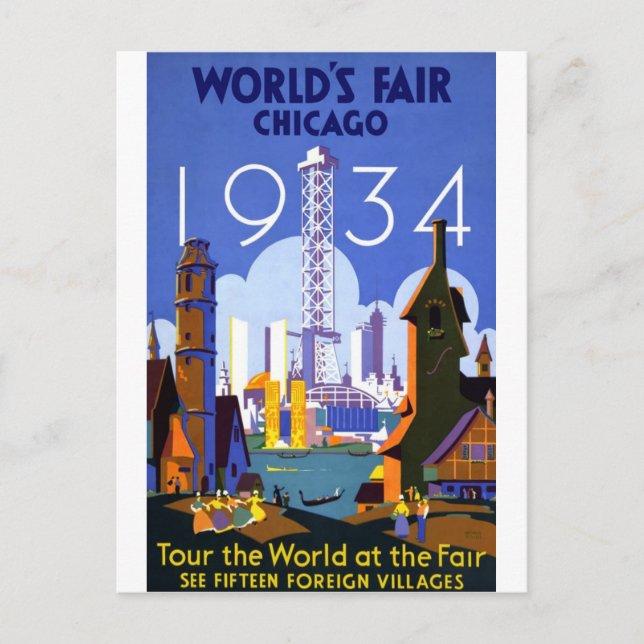 1934 Chicago World's Fair Postcard (Front)
