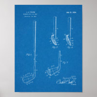 1934 Golf Club Head Patent Art Drawing Print