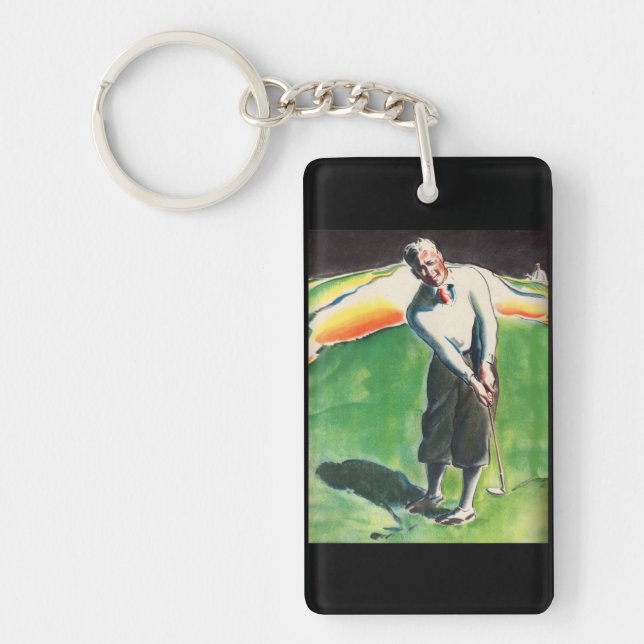 1934 golfing print key ring (Front)