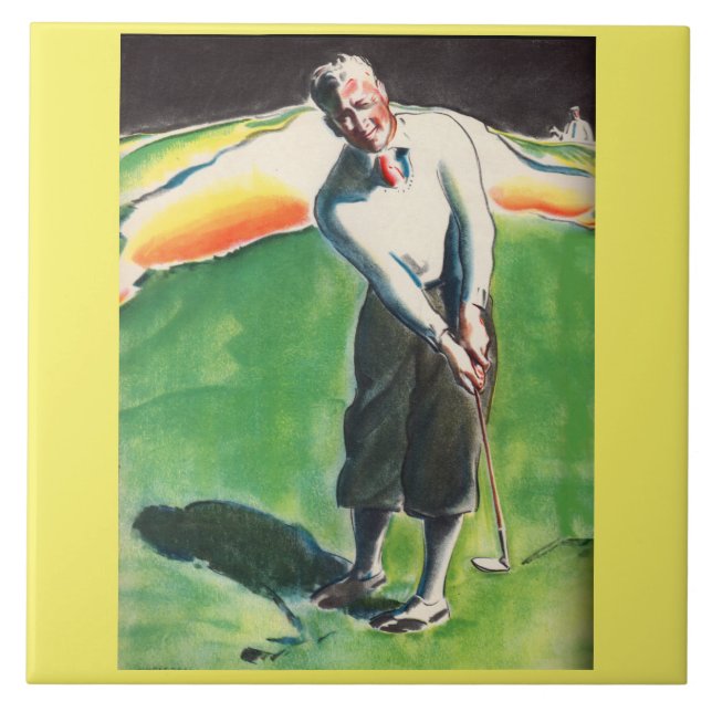 1934 golfing print tile (Front)
