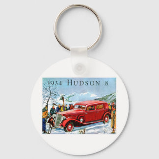 1934 Hudson 8 Vintage Automobile Advertisement Key Ring