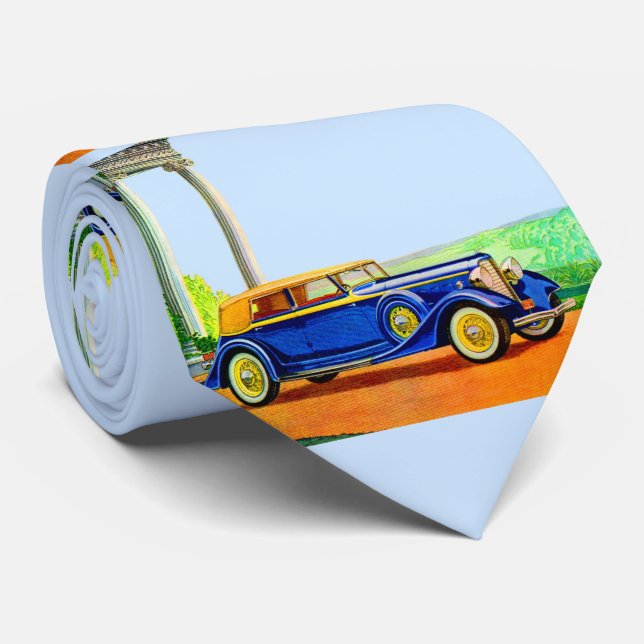 1934 Lincoln model KA print  Tie (Rolled)