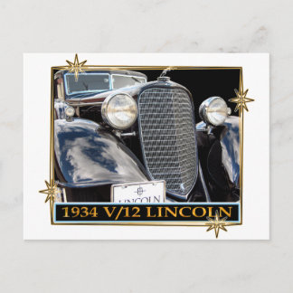 1934 V-12 LINCOLN POSTCARD