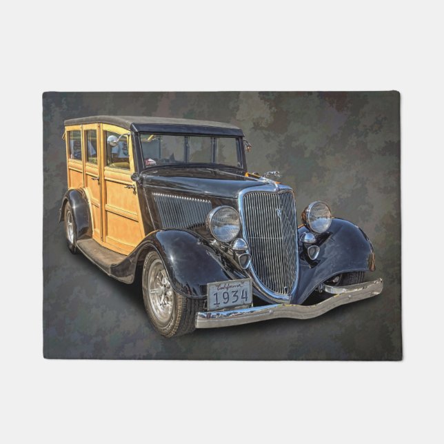 1934 VINTAGE WOODIE DOORMAT (Front)