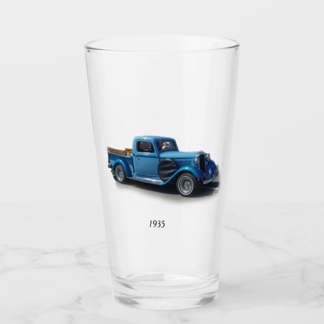 1935 Blue Pickup Truck glass (Front)
