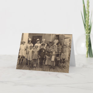1935 childrens shipboard costume party  card