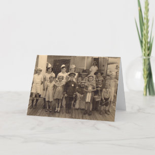 1935 childrens shipboard costume party card