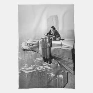 1935 MARGARET BOURKE NEW YORK CITY VINTAGE PHOTO TEA TOWEL