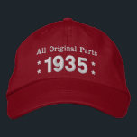 1935 or Any Year 80th Birthday A02B RED and WHITE Embroidered Hat<br><div class="desc">Born in 1935 or Any Year 80th Birthday A02B RED and WHITE Embroidery with STARS - All Original Parts. Fun birthday hat that you can personalise with a sentiment, name, and year. All text is totally customisable, so also suitable for a 81st 82nd 83rd 84th 85th 86th 87th 88th 89th...</div>