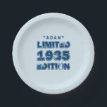 1935 or Any Year Birthday Limited Edition 80th V2Z Paper Plate<br><div class="desc">1935 or Any Year Birthday Limited Edition 80th V2Z. Looking for a unique birthday gift? Here's a fun birthday gift. And! text is customisable, so you can change or add a name, add a sentiment, or change a year. It's all up to you - so you can have a unique...</div>