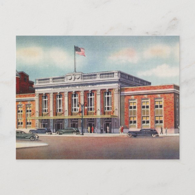 1936 Atlantic City  Train Station PRSL Postcard (Front)