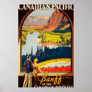 1936 Banff National Park Canadian Pacific Vintage Poster