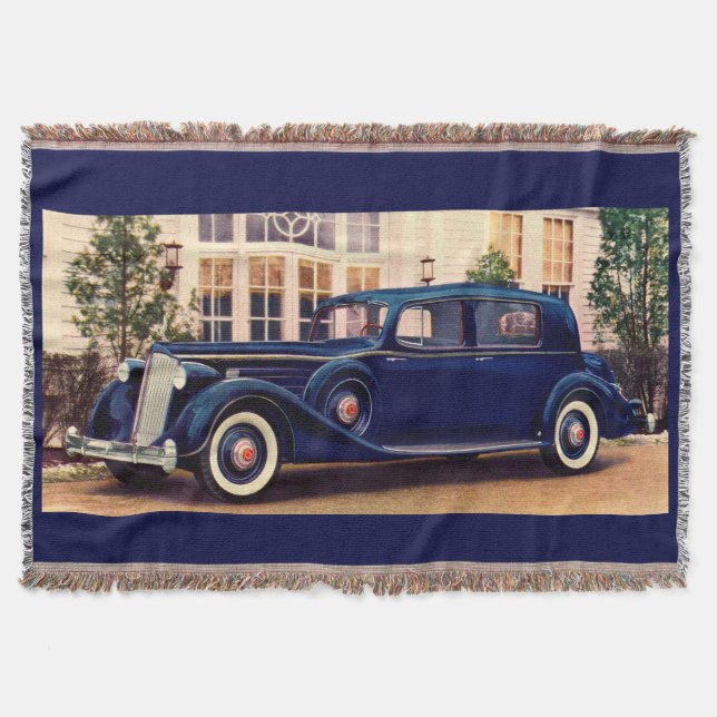 1936 blue Packard Throw Blanket (Front)