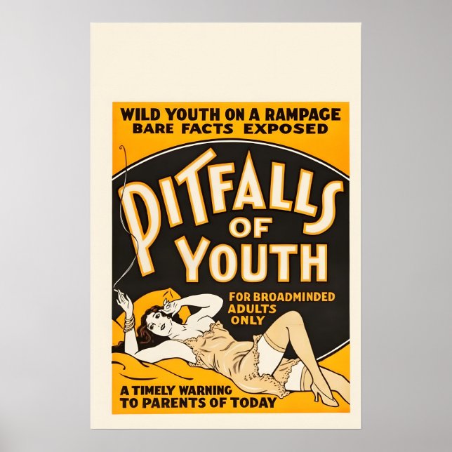 1936 Classic Movie Poster Pitfalls of Youth - Bare (Front)