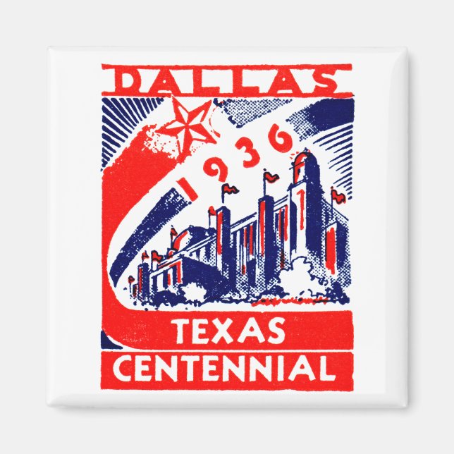 1936 Dallas Texas Centennial Magnet (Front)