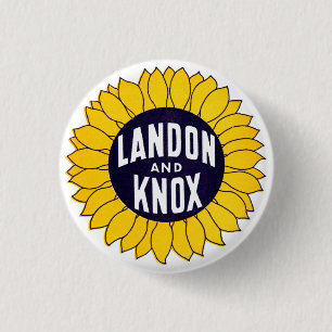 1936 Elect Landon and Knox 3 Cm Round Badge