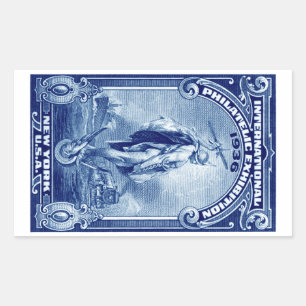 1936 International Philatelic Expo New York Rectangular Sticker