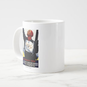 1936 Olympic Winter Games Advertisement Poster Large Coffee Mug