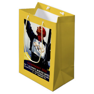 1936 Olympic Winter Games Advertisement Poster Medium Gift Bag