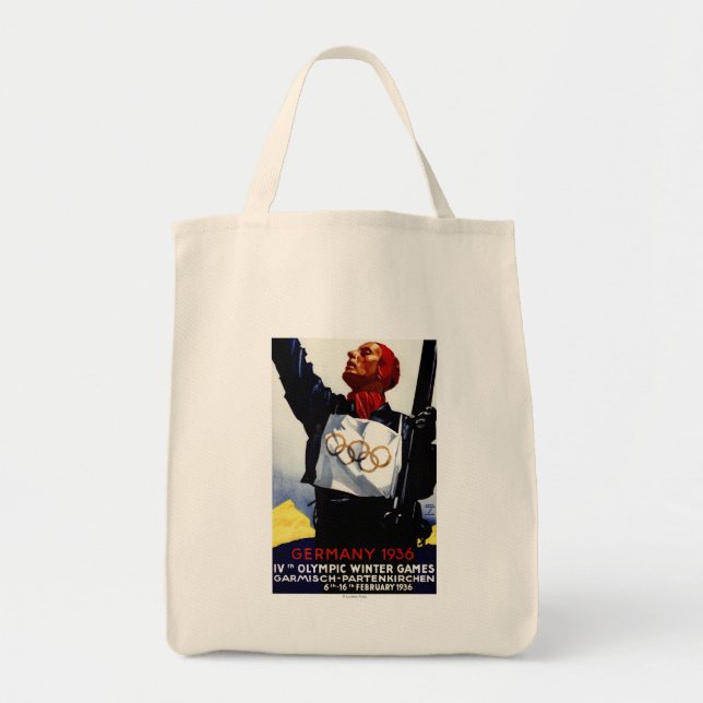 1936 Olympic Winter Games Advertisement Poster Tote Bag (Front)