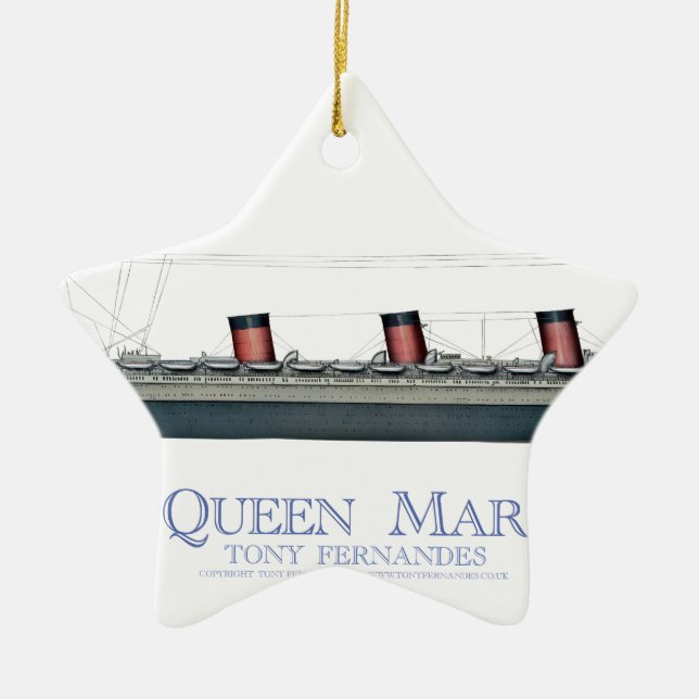 1936 Queen Mary 1 Ceramic Tree Decoration (Front)