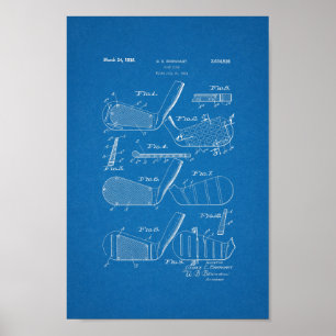 1936 Vintage Golf Club Patent Blueprint Art Print