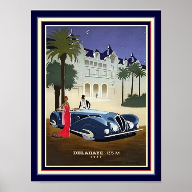 1937 Art Deco Delahaye Advertisement Print 12x16 (Front)