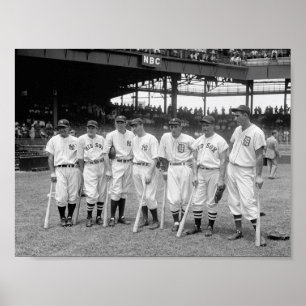 1937 Baseball Players Poster