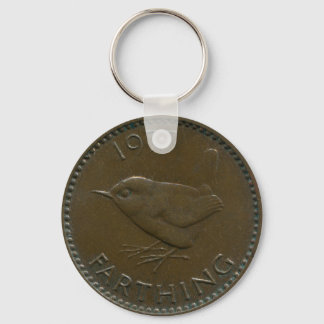 1937 British farthing keychain