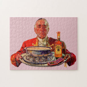 1937 butler with tray and Golden Wedding whiskey Jigsaw Puzzle