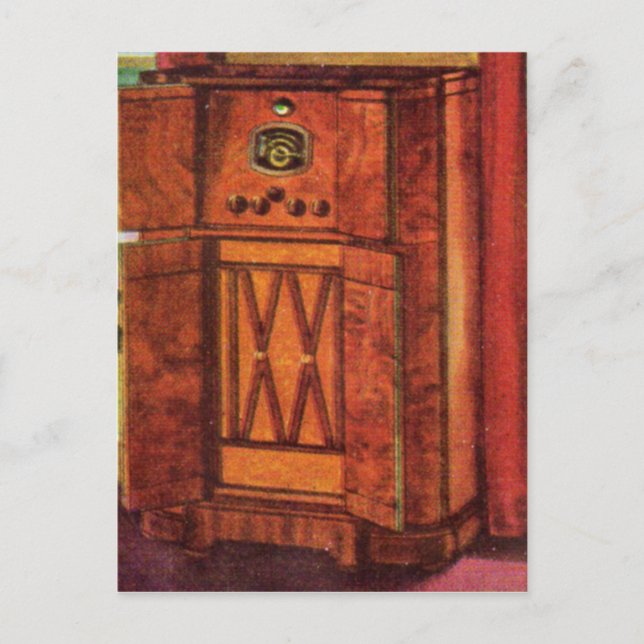 1937 console radio postcard (Front)