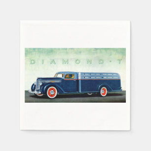 1937 Diamond T blue truck Napkin