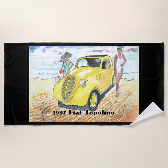 1937 Fiat Topolino Beach Towel (Front)