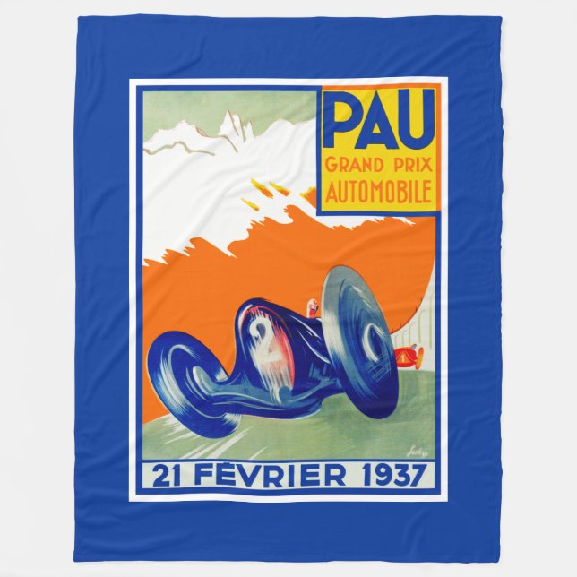 1937 Grand Prix Automobile de Pau Fleece Blanket (Front)