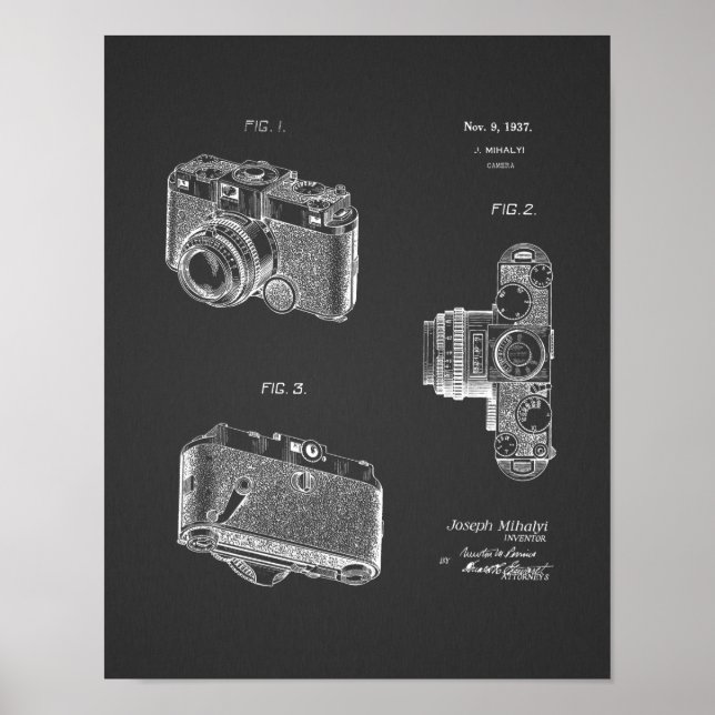 1937 Old Camera Patent Art Drawing Print (Front)