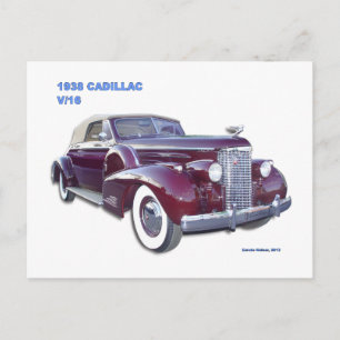 1938 CADILLAC V-16 POSTCARD