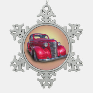 1938 CHEVROLET SNOWFLAKE PEWTER CHRISTMAS ORNAMENT