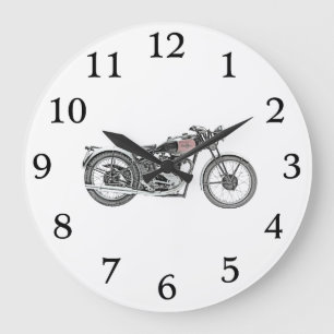 1938 Excelsior Warrior Motorcycle Large Clock