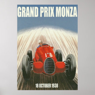 1938 Grand Prix Monza Italy Poster