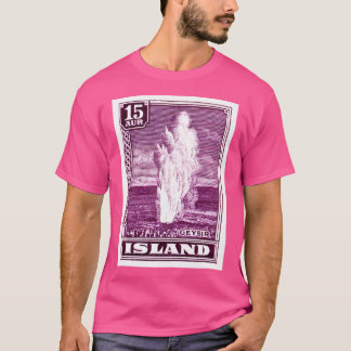 1938 Iceland Geysir Postage Stamp T-Shirt