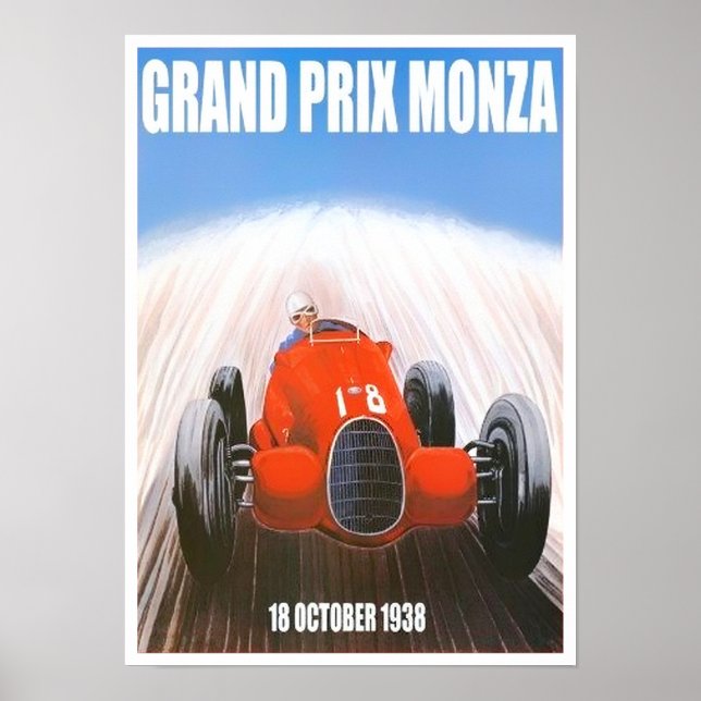 1938 Monza Grand Prix vintage racing Poster (Front)