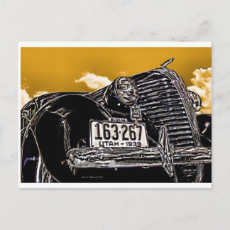 1938 Vintage Hudson Coupe Automobile Postcard
