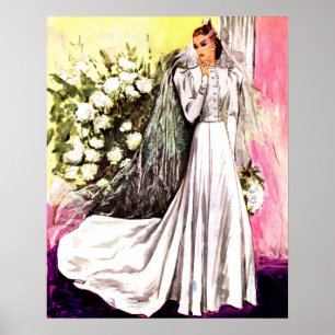 1938 wedding gown poster
