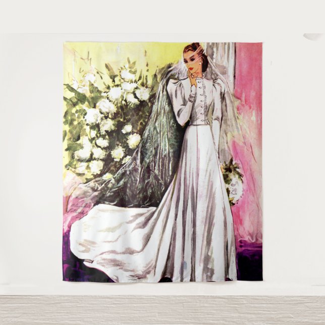 1938 wedding gown print tapestry (Front)