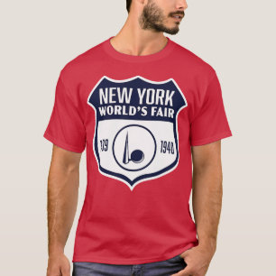 193940 New York Worlds Fair Retro Shield Blue T-Shirt